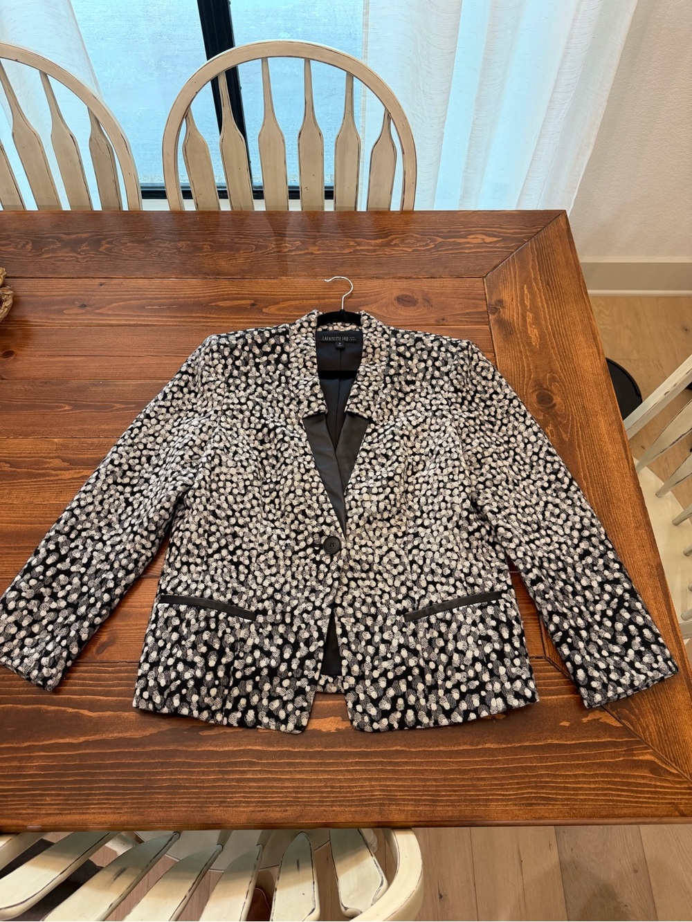 Lafayette 148 New York Black & White Textured Blazer